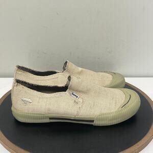 Rocket Dog Shoes Slip-On Men 9.5 Hemp Canvas Eco Sneakers Beige Distressed Vegan